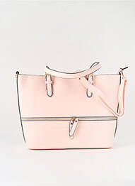 Sac fermeture zippée forme trapèze rose ELEGANCI femme
