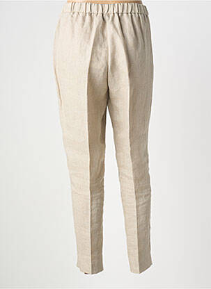 Pantalon droit fermeture zippée sous rabat boutonné taille normale beige MARINA RINALDI femme