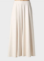Jupe longue fermeture zippée au dos beige MARINA RINALDI femme