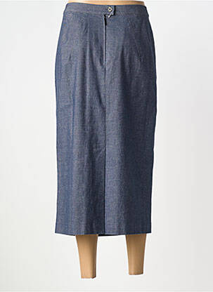 Jupe longue fermeture zippée au dos bleu MARINA RINALDI femme