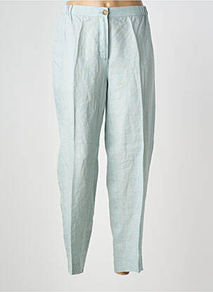 Pantalon droit fermeture zippée sous rabat boutonné taille normale bleu MARINA RINALDI femme