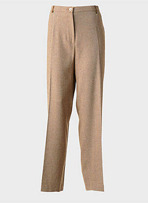 Pantalon large fermeture zippée sous rabat boutonné taille normale marron SAINT HILAIRE femme