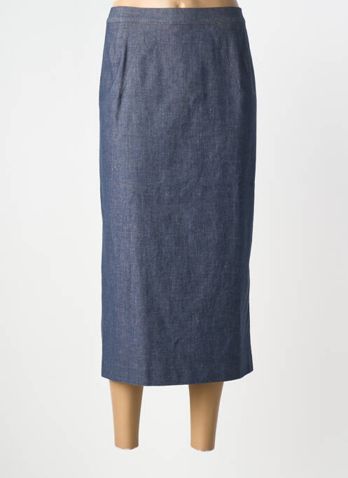 Jupe longue fermeture zippée au dos bleu MARINA RINALDI femme