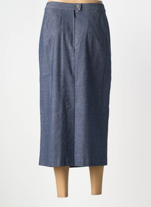 Jupe longue fermeture zippée au dos bleu MARINA RINALDI femme