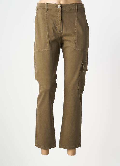 Pantalon 7/8 stretch taille normale vert MARINA RINALDI femme