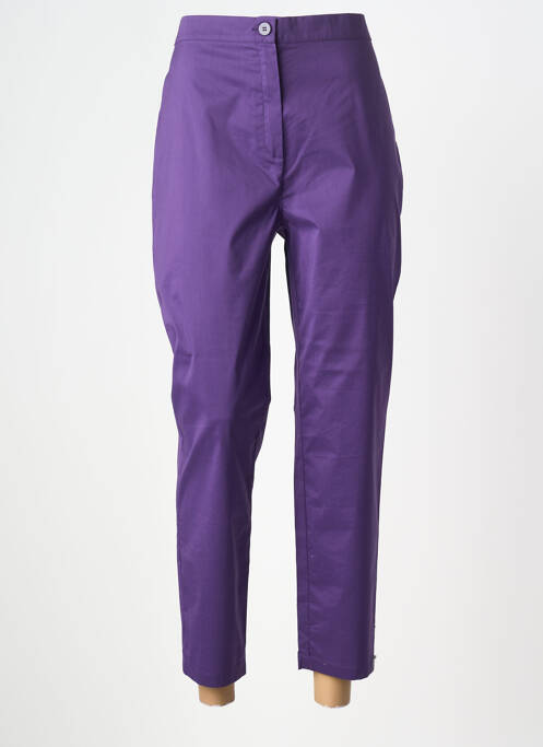 Pantalon 7/8 stretch taille normale violet MARINA RINALDI femme