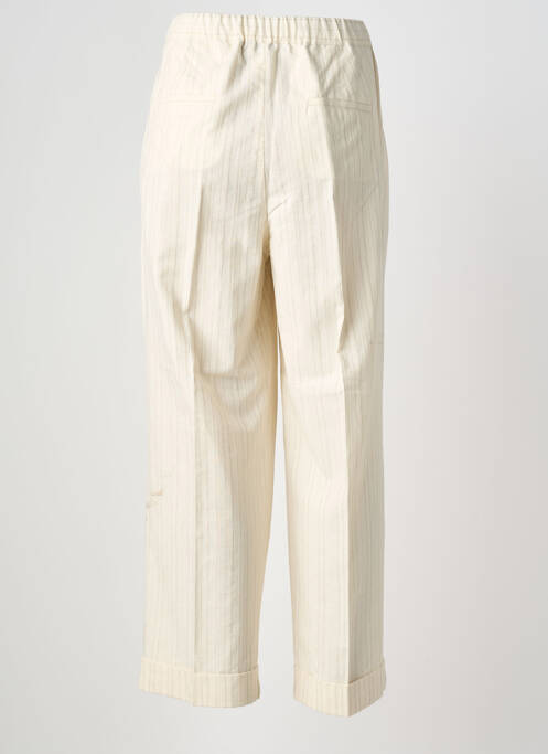 Pantalon droit fermeture zippée sous rabat boutonné taille normale beige MARINA RINALDI femme