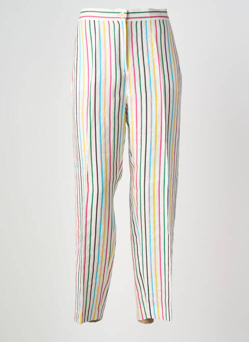 Pantalon droit fermeture zippée sous rabat boutonné taille normale blanc MARINA RINALDI femme