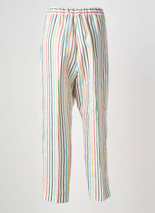 Pantalon droit fermeture zippée sous rabat boutonné taille normale blanc MARINA RINALDI femme