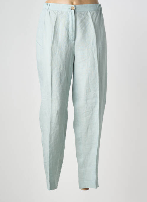 Pantalon droit fermeture zippée sous rabat boutonné taille normale bleu MARINA RINALDI femme