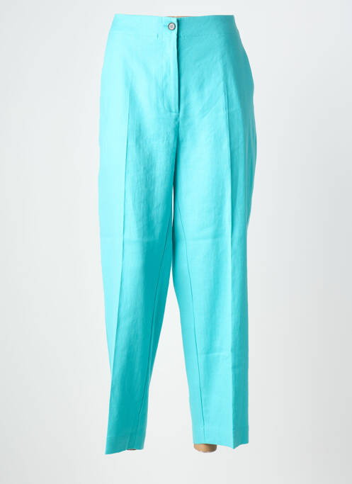 Pantalon droit fermeture zippée sous rabat boutonné taille normale bleu MARINA RINALDI femme