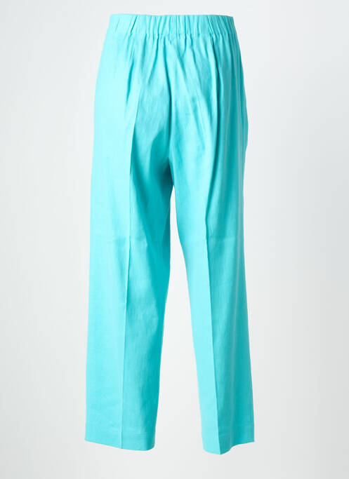 Pantalon droit fermeture zippée sous rabat boutonné taille normale bleu MARINA RINALDI femme