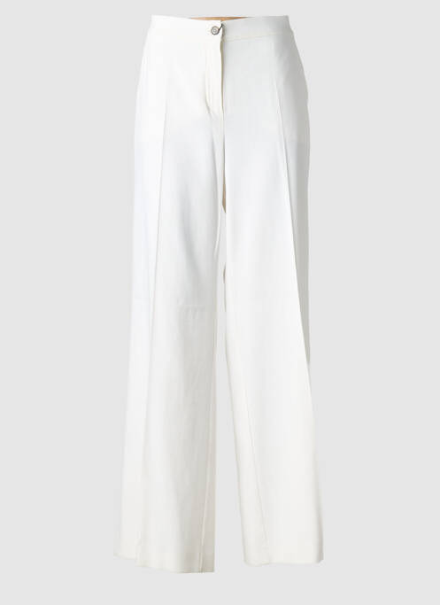 Pantalon large fermeture zippée sous rabat boutonné taille normale blanc MARINA RINALDI femme