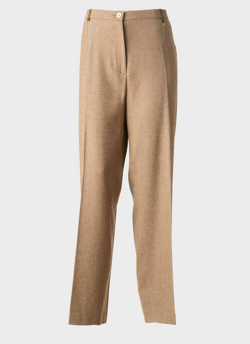 Pantalon large fermeture zippée sous rabat boutonné taille normale marron SAINT HILAIRE femme