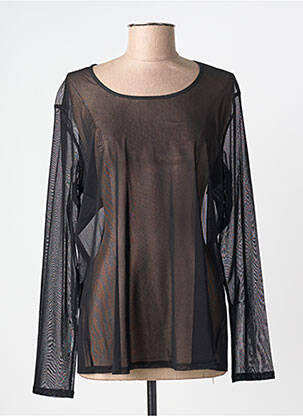 Top col rond manches longues noir MARINA RINALDI femme