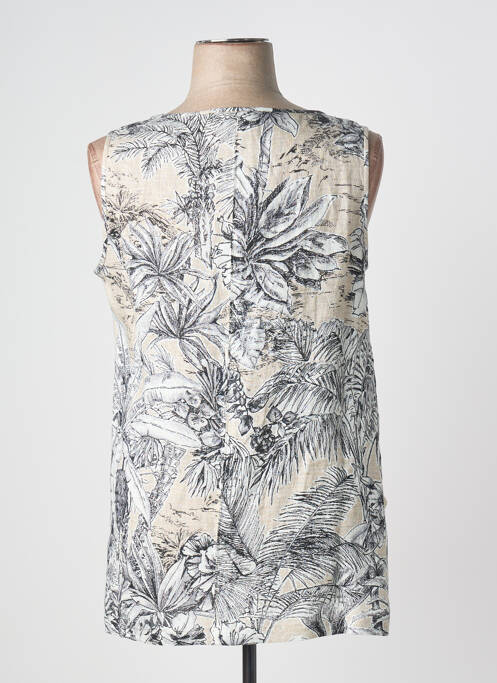 Top imprimé fantaisie sans manche bleu MARINA RINALDI femme