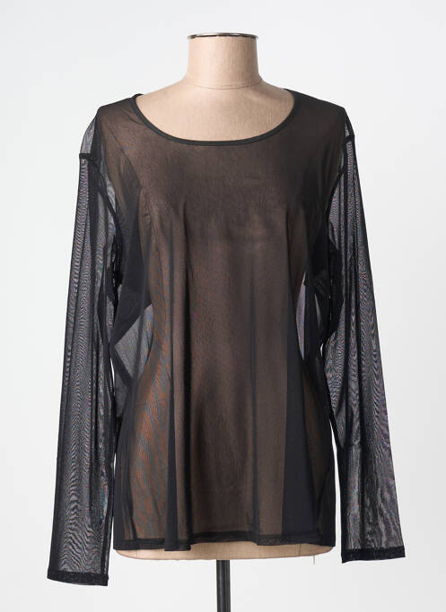 Top col rond manches longues noir MARINA RINALDI femme