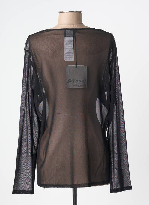 Top col rond manches longues noir MARINA RINALDI femme