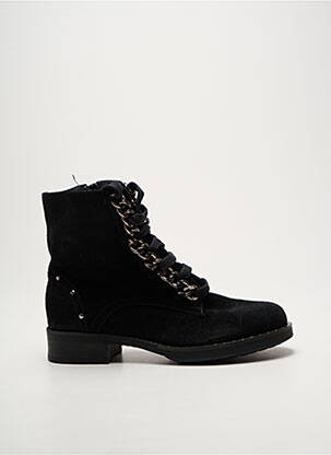 Bottines/boots tissage satiné talon plat jusqu'à 3cm noir REQINS femme