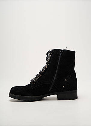 Bottines/boots tissage satiné talon plat jusqu'à 3cm noir REQINS femme