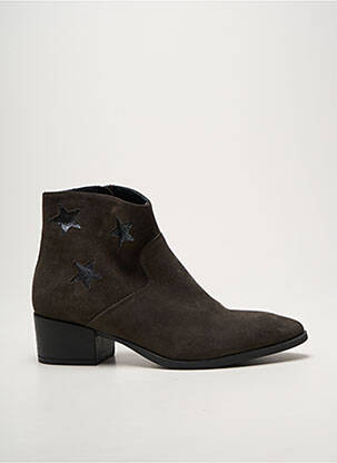 Bottines/boots tissage satiné talon de 4 à 6cm gris REQINS femme
