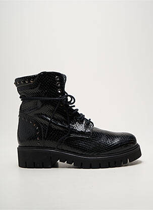 Bottines/boots tissage satiné talon de 4 à 6cm noir REQINS femme