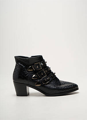 Bottines/boots tissage satiné talon de 4 à 6cm noir REQINS femme