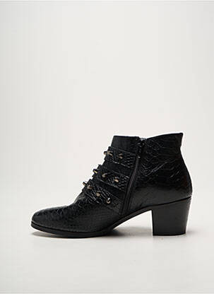 Bottines/boots tissage satiné talon de 4 à 6cm noir REQINS femme