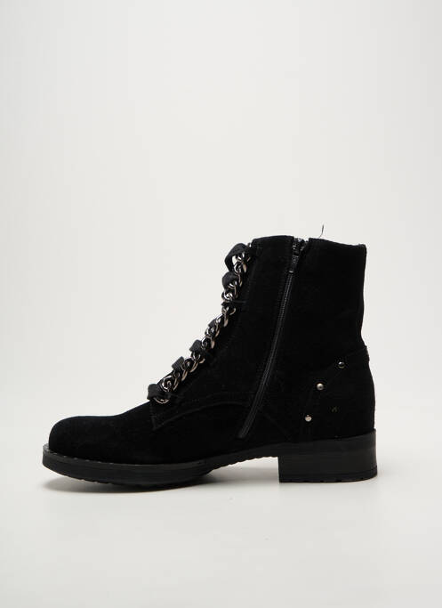 Bottines/boots fermeture zip et lacets talon plat jusqu'à 3cm noir REQINS femme