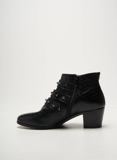 Bottines/boots tissage satiné talon de 4 à 6cm noir REQINS femme