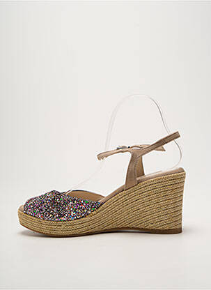 Espadrilles fermeture boucle(s) talon de 7 à 9cm beige REQINS femme