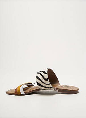 Mules/sabots chiquet talon plat jusqu'à 3cm marron REQINS femme