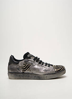 Baskets bout rond talon plat jusqu'à 3cm argent REQINS femme