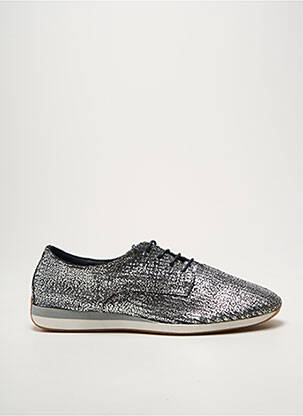 Baskets tissage satiné talon plat jusqu'à 3cm argent REQINS femme