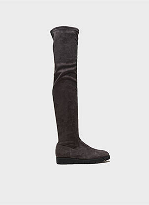 Cuissardes bout rond talon plat jusqu'à 3cm gris REQINS femme