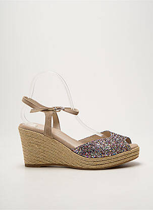 Espadrilles fermeture boucle(s) talon de 7 à 9cm beige REQINS femme