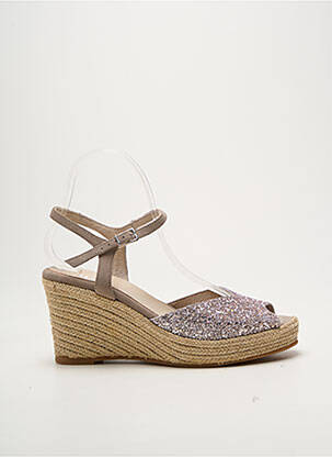 Espadrilles fermeture boucle(s) talon de 7 à 9cm gris REQINS femme