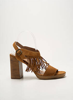 Sandales/nu pieds talon bottier talon haut de 10cm et plus marron REQINS femme