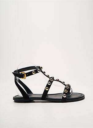 Sandales/nu pieds tissage satiné talon plat jusqu'à 3cm noir REQINS femme