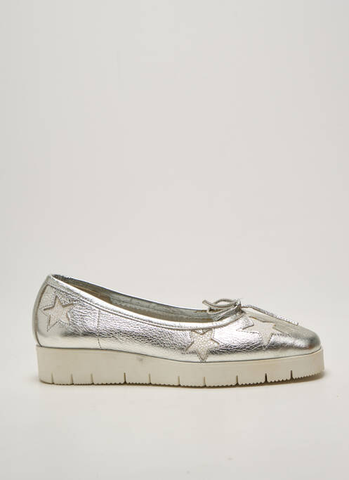 Ballerines tissage satiné talon plat jusqu'à 3cm argent REQINS femme