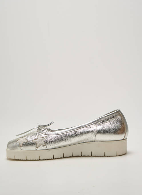 Ballerines tissage satiné talon plat jusqu'à 3cm argent REQINS femme