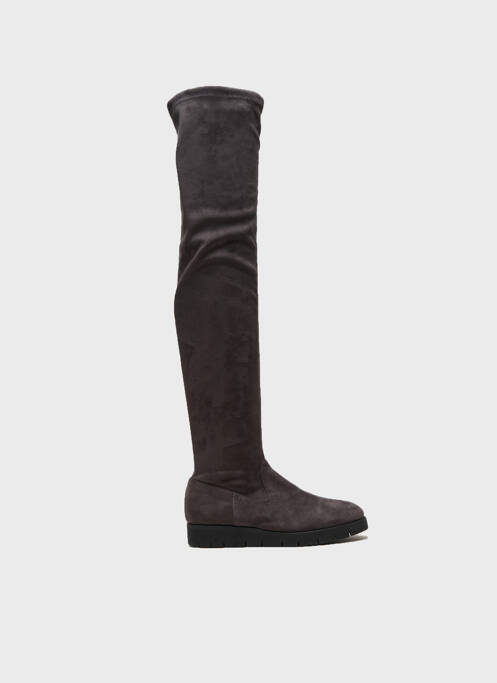 Cuissardes bout rond talon plat jusqu'à 3cm gris REQINS femme