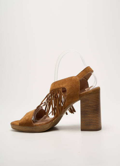 Sandales/nu pieds talon bottier talon haut de 10cm et plus marron REQINS femme