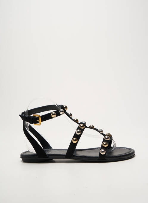 Sandales/nu pieds tissage satiné talon plat jusqu'à 3cm noir REQINS femme