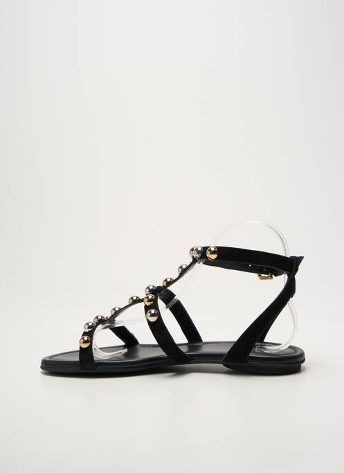 Sandales/nu pieds tissage satiné talon plat jusqu'à 3cm noir REQINS femme