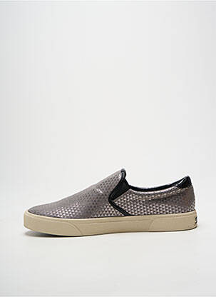 Slip ons tissage satiné talon plat jusqu'à 3cm argent ARMISTICE femme