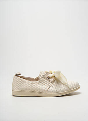 Baskets bout rond talon plat jusqu'à 3cm beige ARMISTICE femme