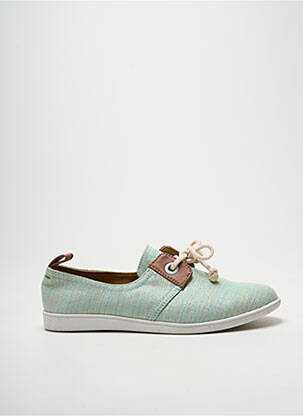 Baskets tissage satiné talon plat jusqu'à 3cm vert ARMISTICE femme