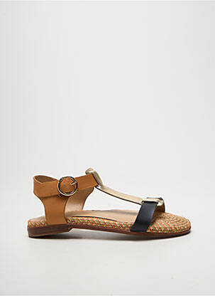 Sandales/nu pieds chiquet talon plat jusqu'à 3cm marron ARMISTICE femme