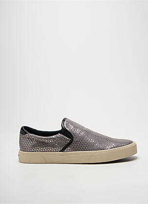 Slip ons tissage satiné talon plat jusqu'à 3cm argent ARMISTICE femme